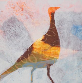 Wild turkey, mixed media on paper