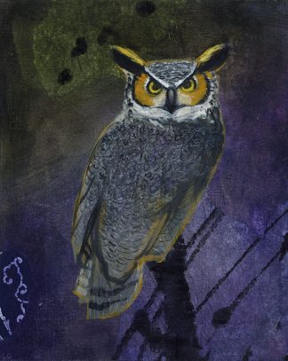 Great horned owl giclée print